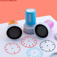 1pc learning recognition teacher teaching seal clock dial stamps primary school seal kids children toys 30mm in diameter