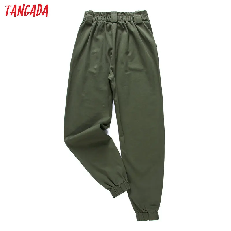 

Tangada fashion woman pants women cargo high waist pants loose trousers joggers female sweatpants streetwear 5A02