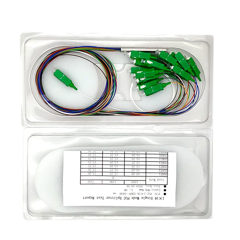 Одномодовый волоконно оптический G657A1 PVC 1 5 м FTTH 0 9 мм Мини PLC сплиттер 1x16 SC APC