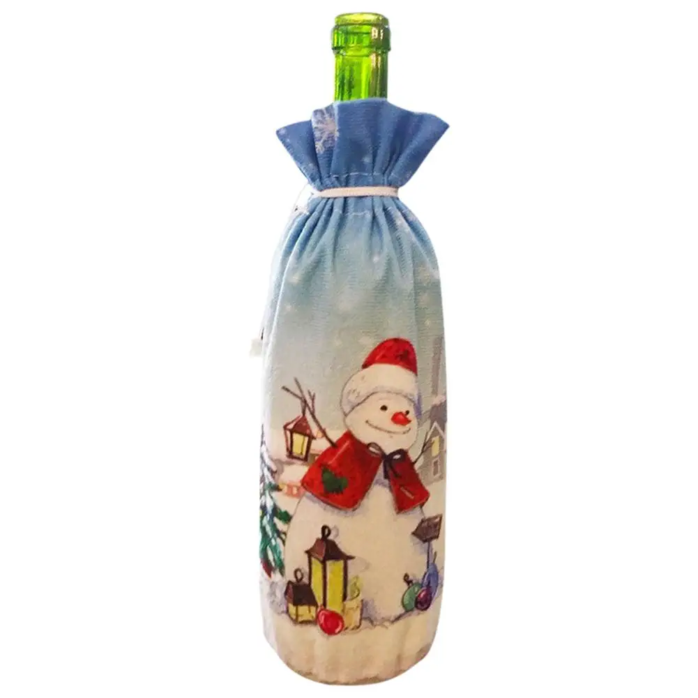Рождественский свитер крышка для бутылки вина Снеговик Олень дизайн платье