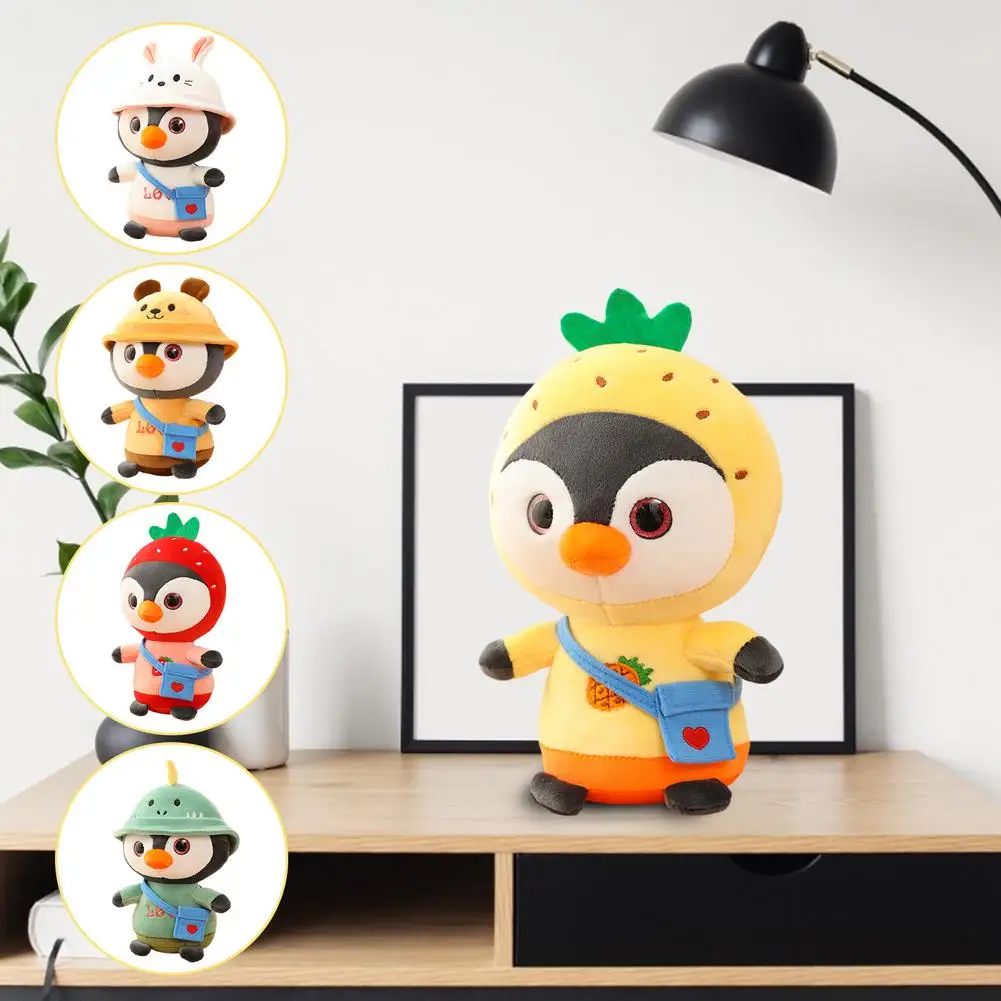 

Cute Transfiguration Wearing Hat And Satchel Penguin Doll Children's Plush Toys Super Cute Dolls Girls Ragdolls