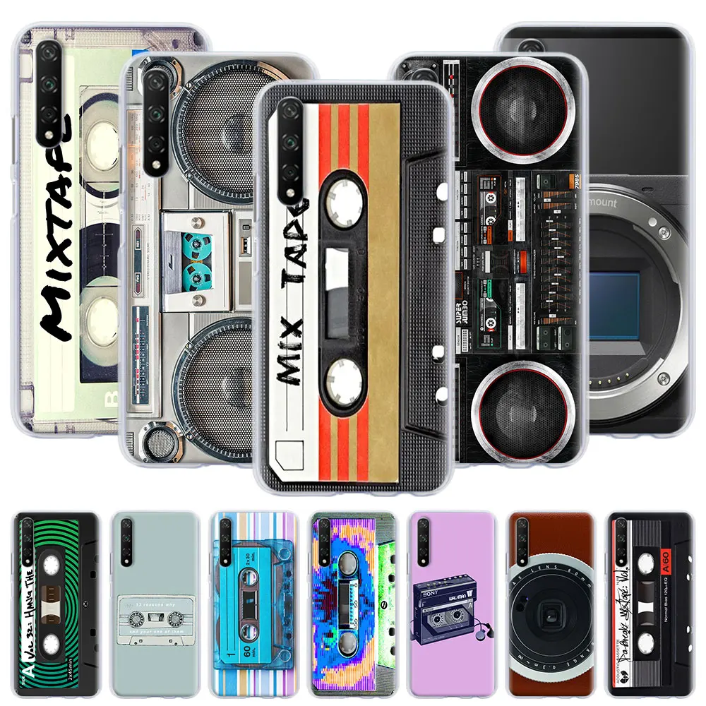 Жесткий чехол в стиле ретро для камеры кассета с объемной лентой Huawei Y5p Y6p Y7p Y8p Honor
