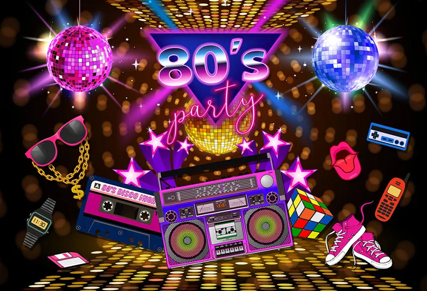 7x5FT неоновый светящийся 80s Дискотека Танцевальная Вечеринка радио звезда на