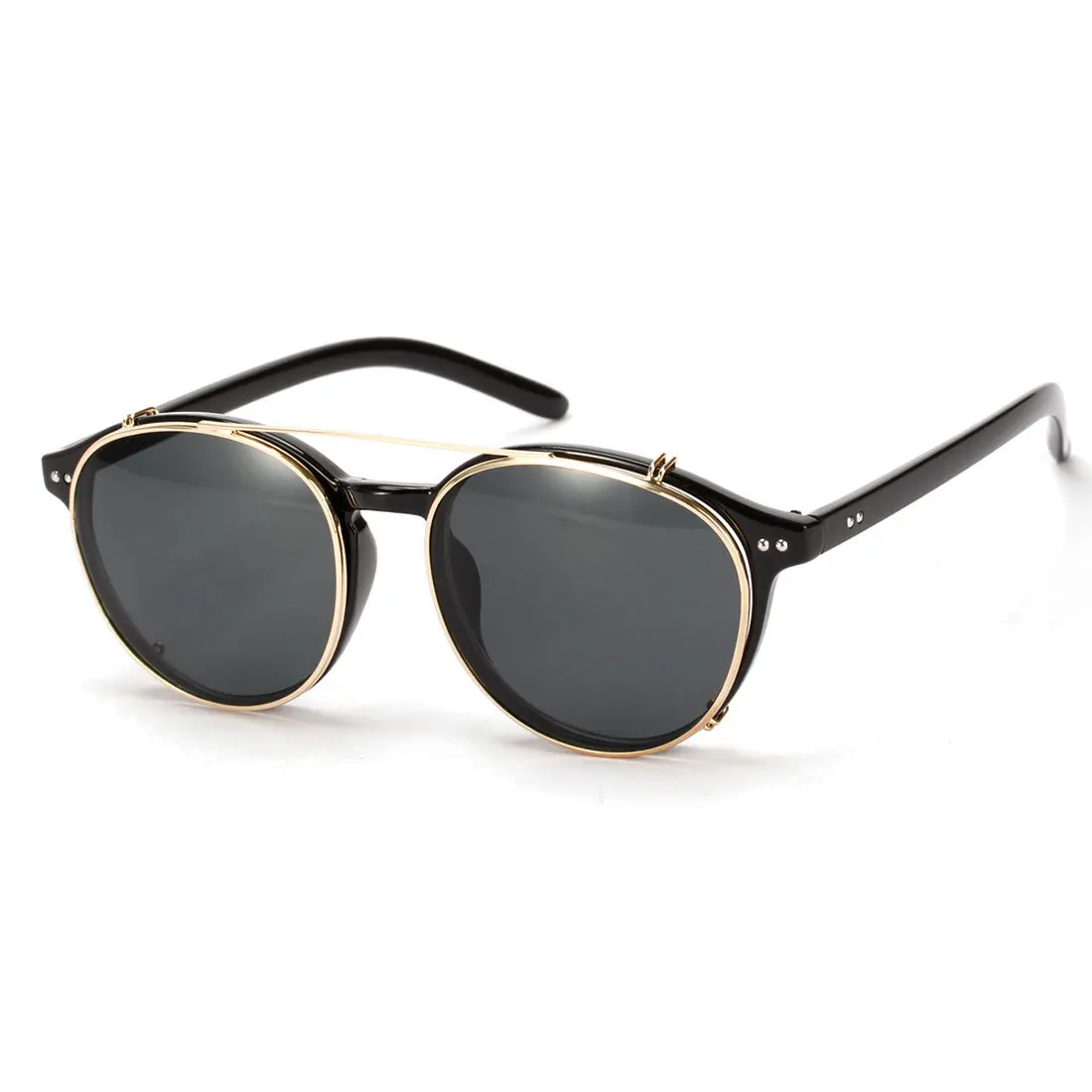 Женские и мужские винтажные солнцезащитные очки Vazrobe зеркальные в стиле стимпанк