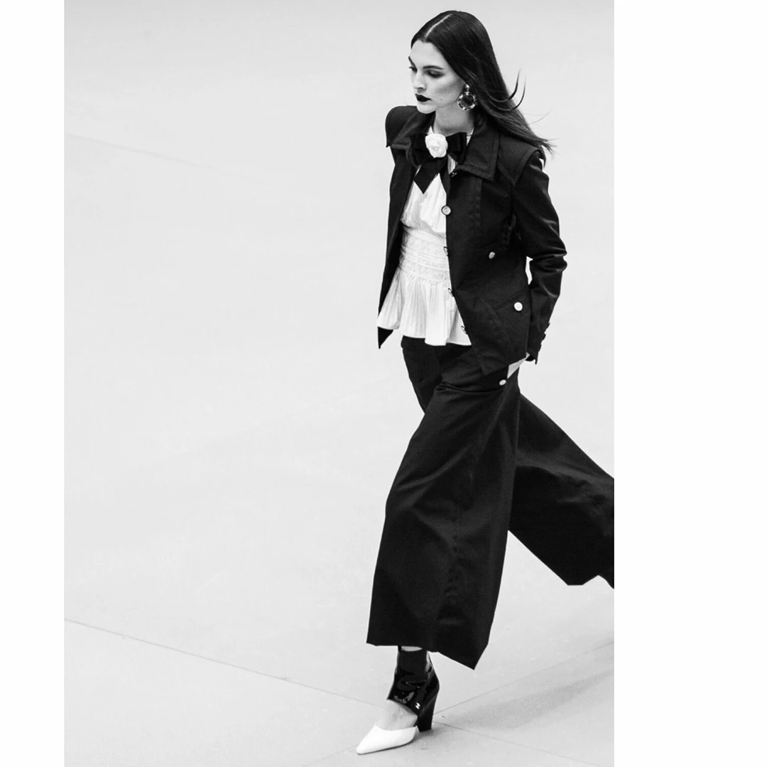 

2020 NEWEST Autumn High-end 2 Piece Set Women's Clothing Safari Jacket Wide Leg Pants Suit Elegant Office Lady Chic Tracksuit