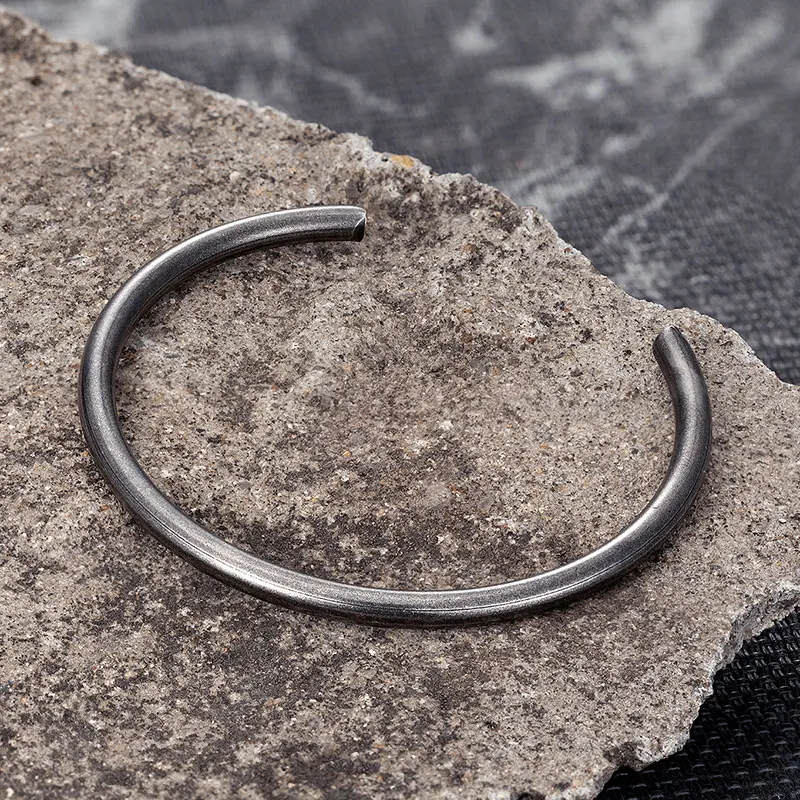 Винтажный браслет из нержавеющей стали для мужчин черная кубинская цепь в ретро