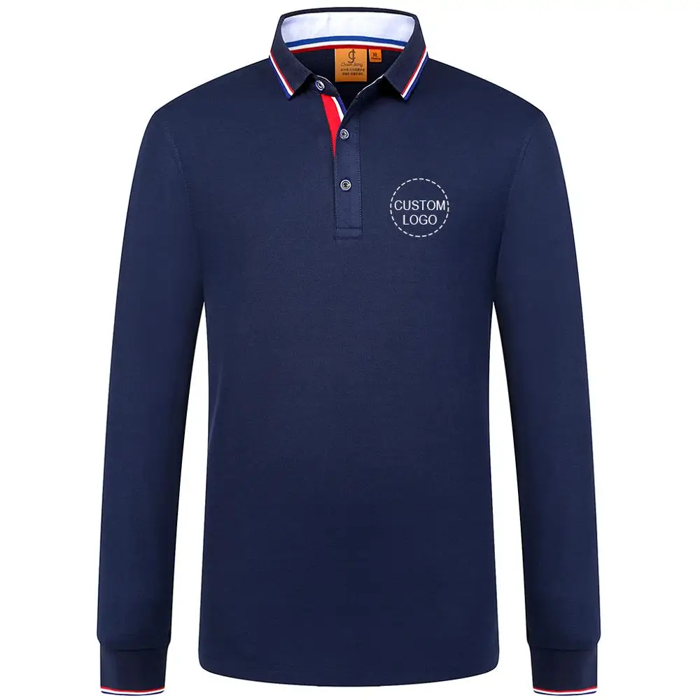 

Custom logo embroidery long sleeve polo shirt, printing polo Shirt Uniform Workwear custom