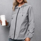 Женская ветровка с капюшоном, свободная и простая ветрозащитная непромокаемая куртка с длинным рукавом, весна-осень 2021