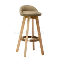 solid wood bar chair rotating high stool household bar chair european bar chair front desk high chair fashion bar chair