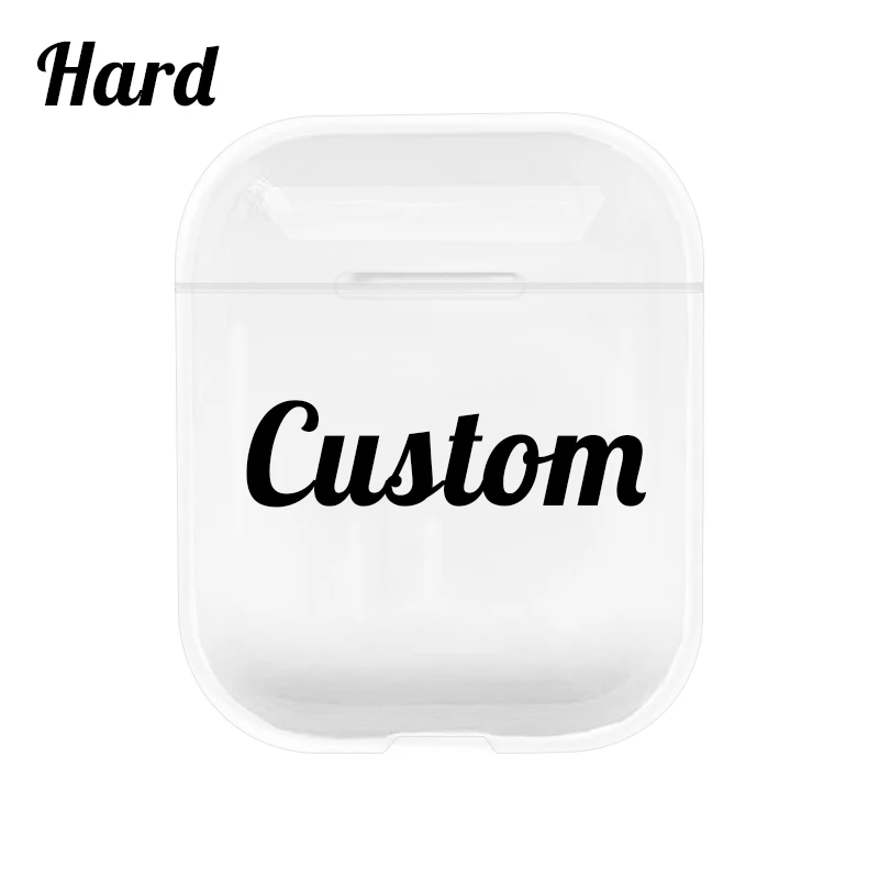 Hard Милый чехол для Apple airpods, чехол, сделай сам, настройка имени, текст, Bluetooth, прозрачный чехол для наушников, для Airpods 1, 2, наушники, Жесткий Чехол - Цвет: Hard