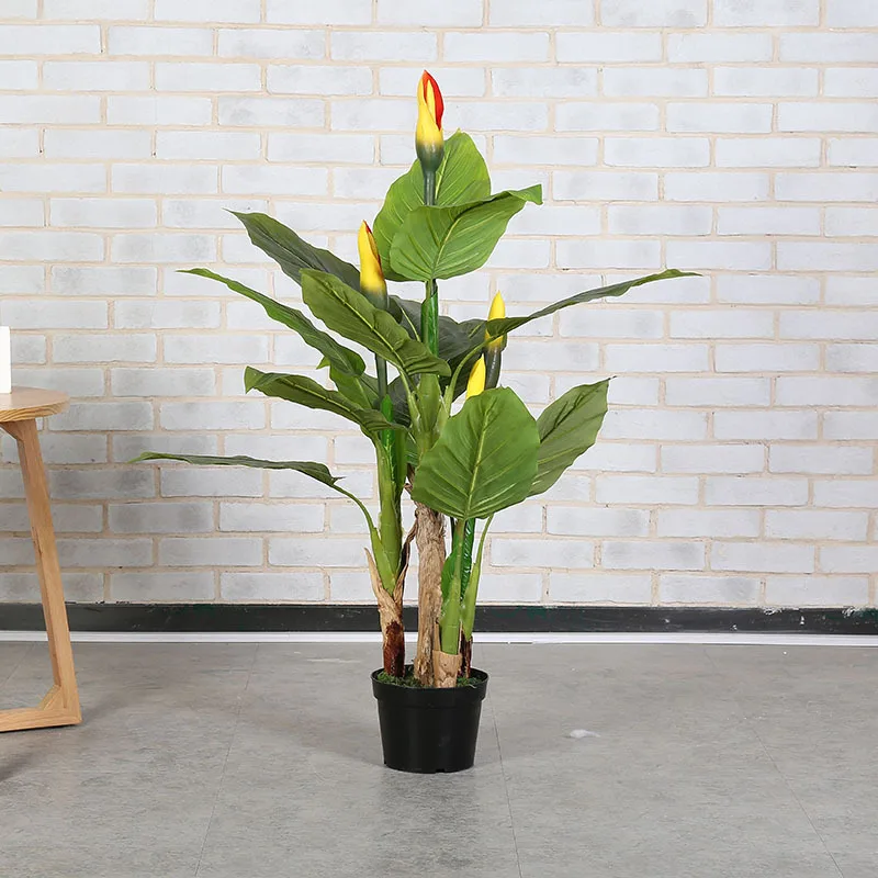 Большой горшок для зелени 130 см 4 стебля зеленое дерево принцессы искусственные