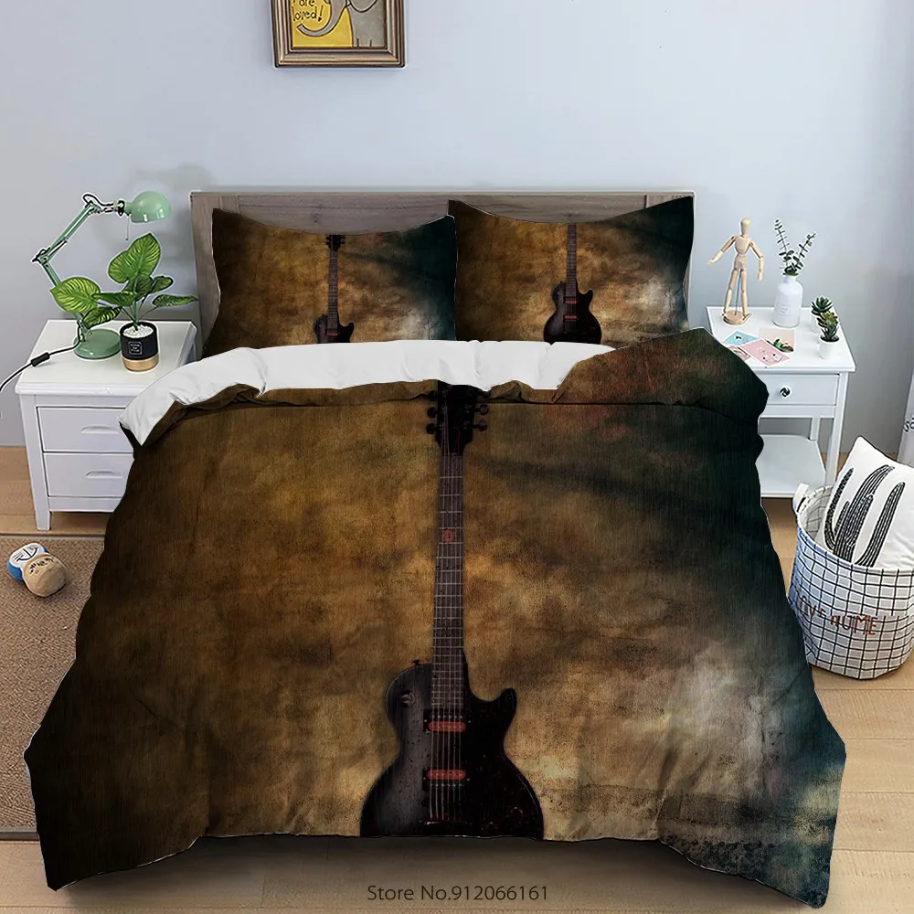 2/3 шт красочные гитара пододеяльник музыкальный инструмент Постельное белье 3D