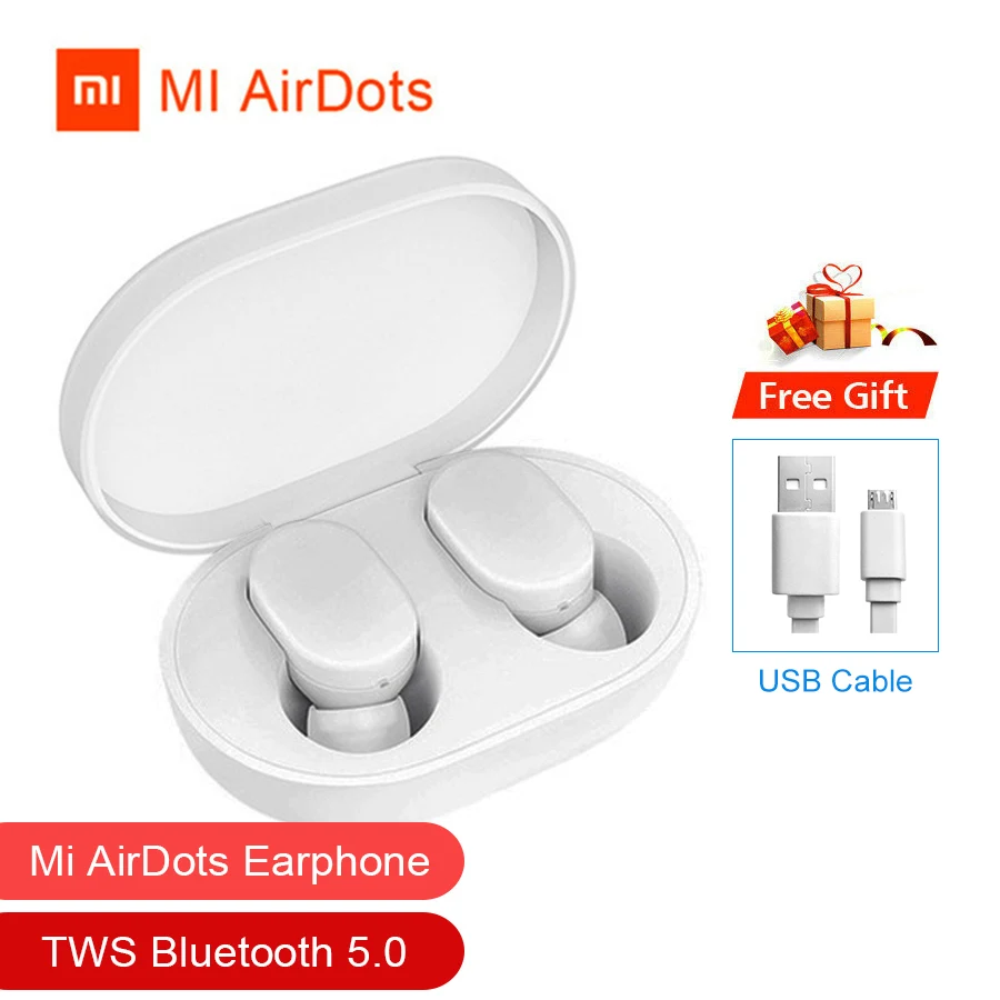 Xiaomi mi AirDots TWS Bluetooth Earphones Wireless In-ear Earbuds Earphone Headset with Mic and Charging Dock Box Youth Version |