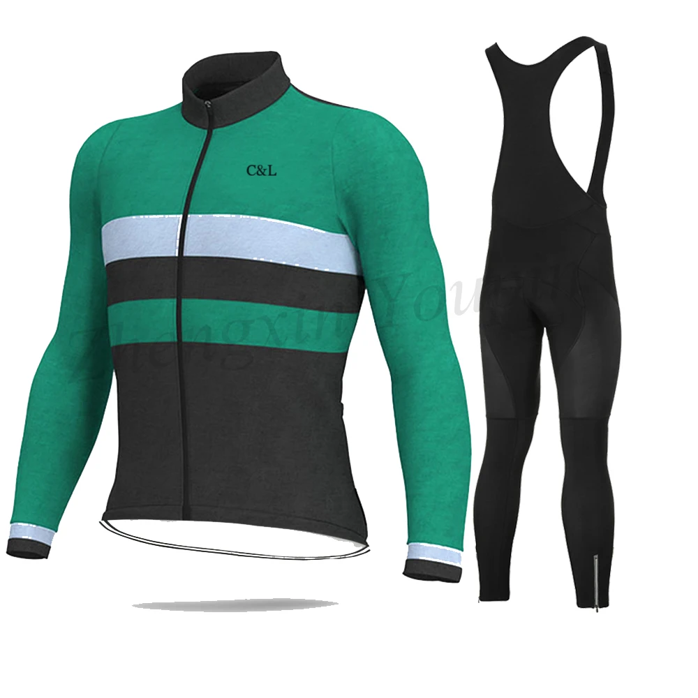 

2021 Men Cycling Jersey Set Spring Autumn Long Sleeve Cycling Clothes Bicycle Clothing Men Fashion Bike Jersey Sets