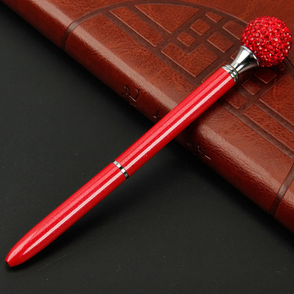 

6Pcs Crystal Pen Metal Ballpoint Pen with Big Bling Rhinestones Office School Supplies