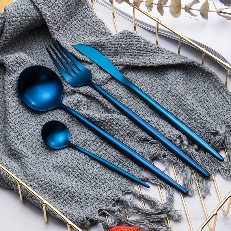 Набор столовых приборов из нержавеющей стали цвета розового золота столовые