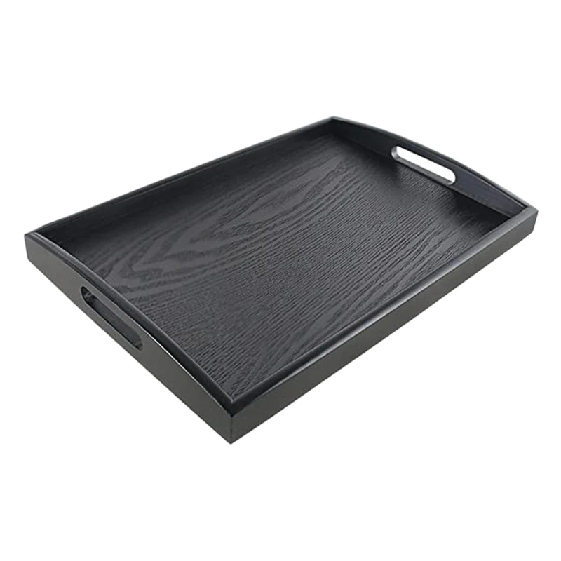 

Medium Tray Rectangular with Handle Solid Wood Tray Tea Tray Wooden Tray Hotel Restaurant Storage Tray with Handle