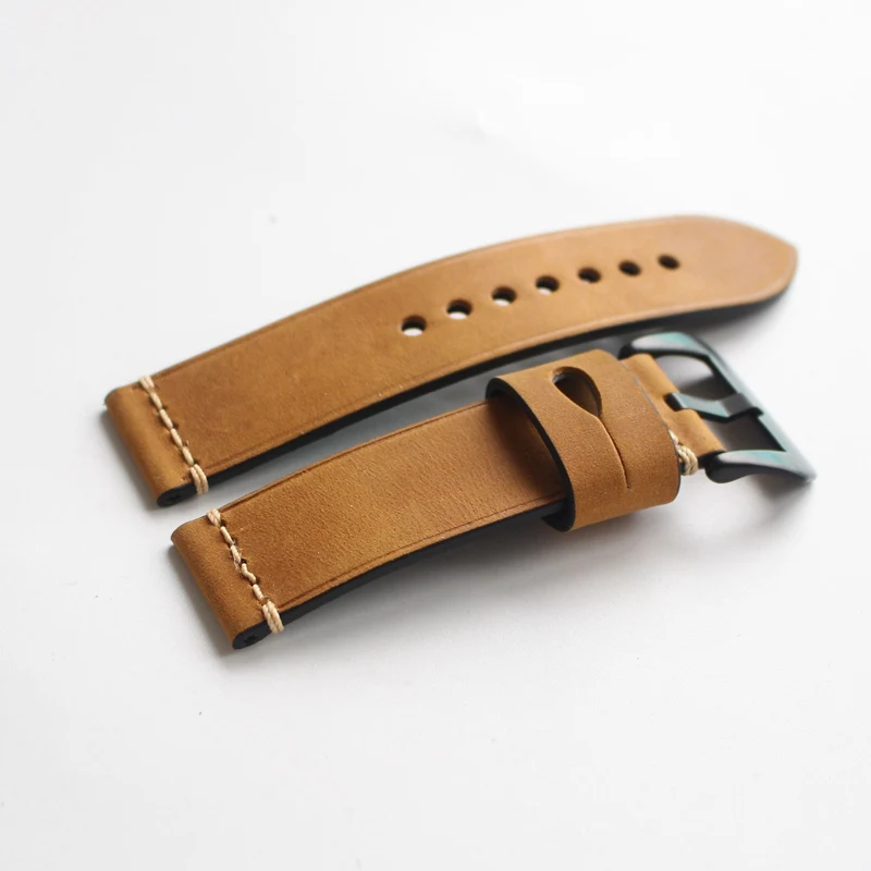 Grey Brown Watch Bands 20mm 22mm 23mm 24mm 26mm Vintage Leather Watch Strap Watch Accessories Watchband For Panerai Breitling