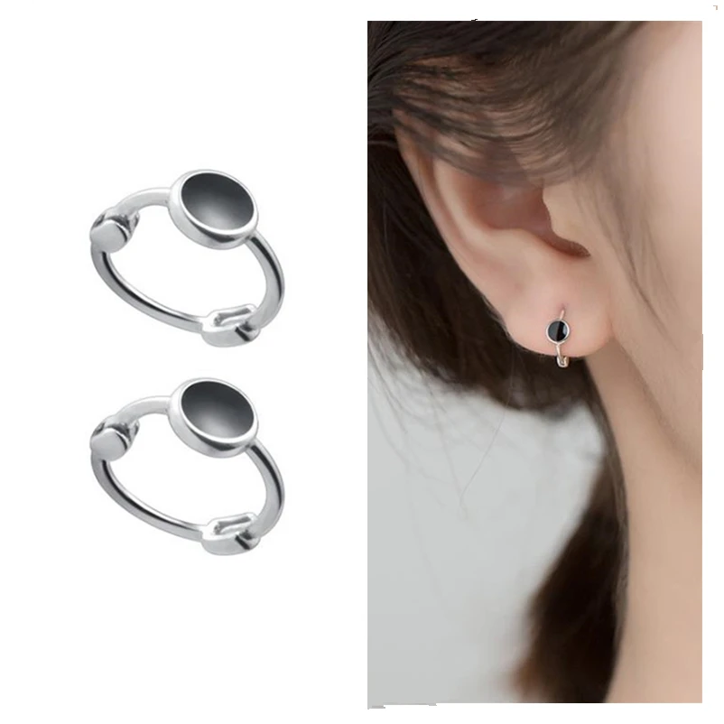 Новое поступление 2021 мужские черные серьги кольца Женские Ювелирные изделия