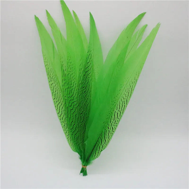 Beautiful 20-22inch/50-55cm High Quality Green Natural Silver Pheasant Feathers Carnival Wedding for Supplies Plumas