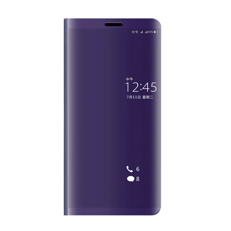 purple Зеркальный умный чехол для xaiomi redmi note 8 t, откидной Чехол-книжка с подставкой для xiomi xaomi redmi note 8 pro 8a note8 t note8t note8a, чехол - Цвет: purple