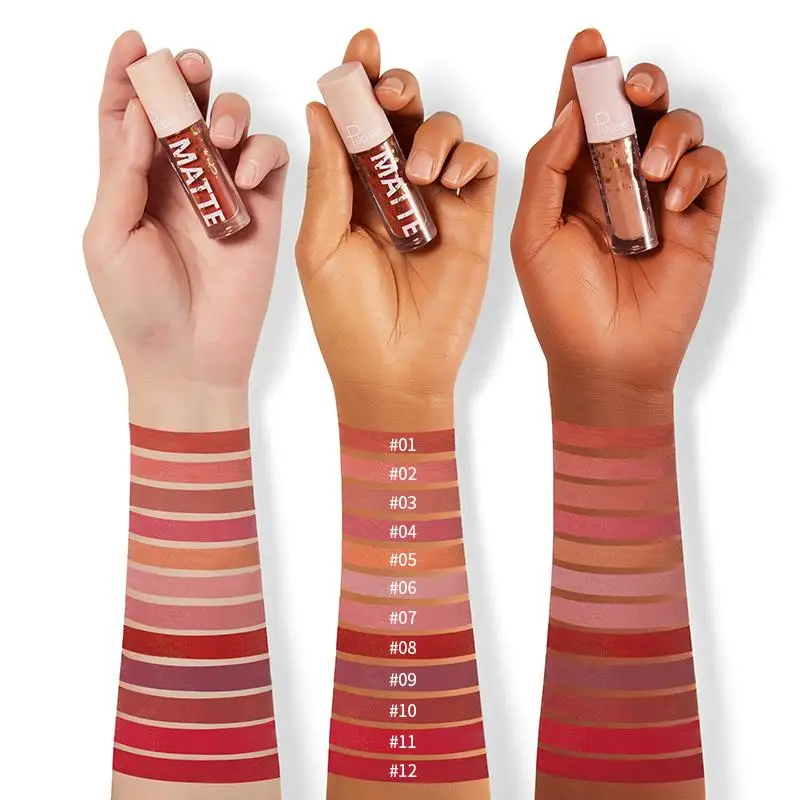 

NEW 12 Colors Lip Gloss Cosmetic Smooth Texture Not Stick The Cup No Fading Lasting Waterproof Liquid Lip Glaze Makeup TSLM1
