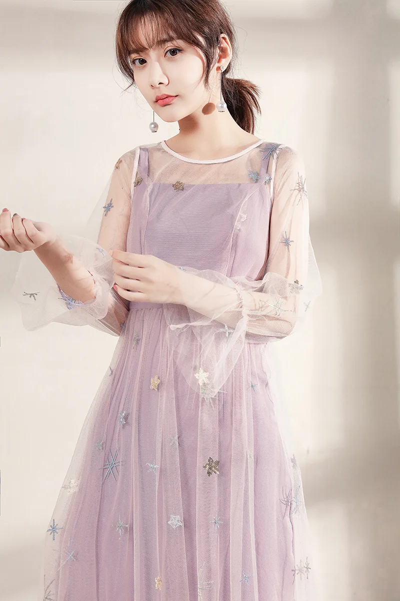 Uney прозрачный сетчатый костюм из двух предметов женское розовое платье феи 2020