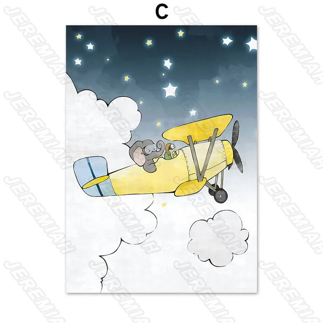 

Cartoon Poster Space Adventure, North European Style Waterproof Ink Drawing Painting Modern Living Room Bedroom Decoration