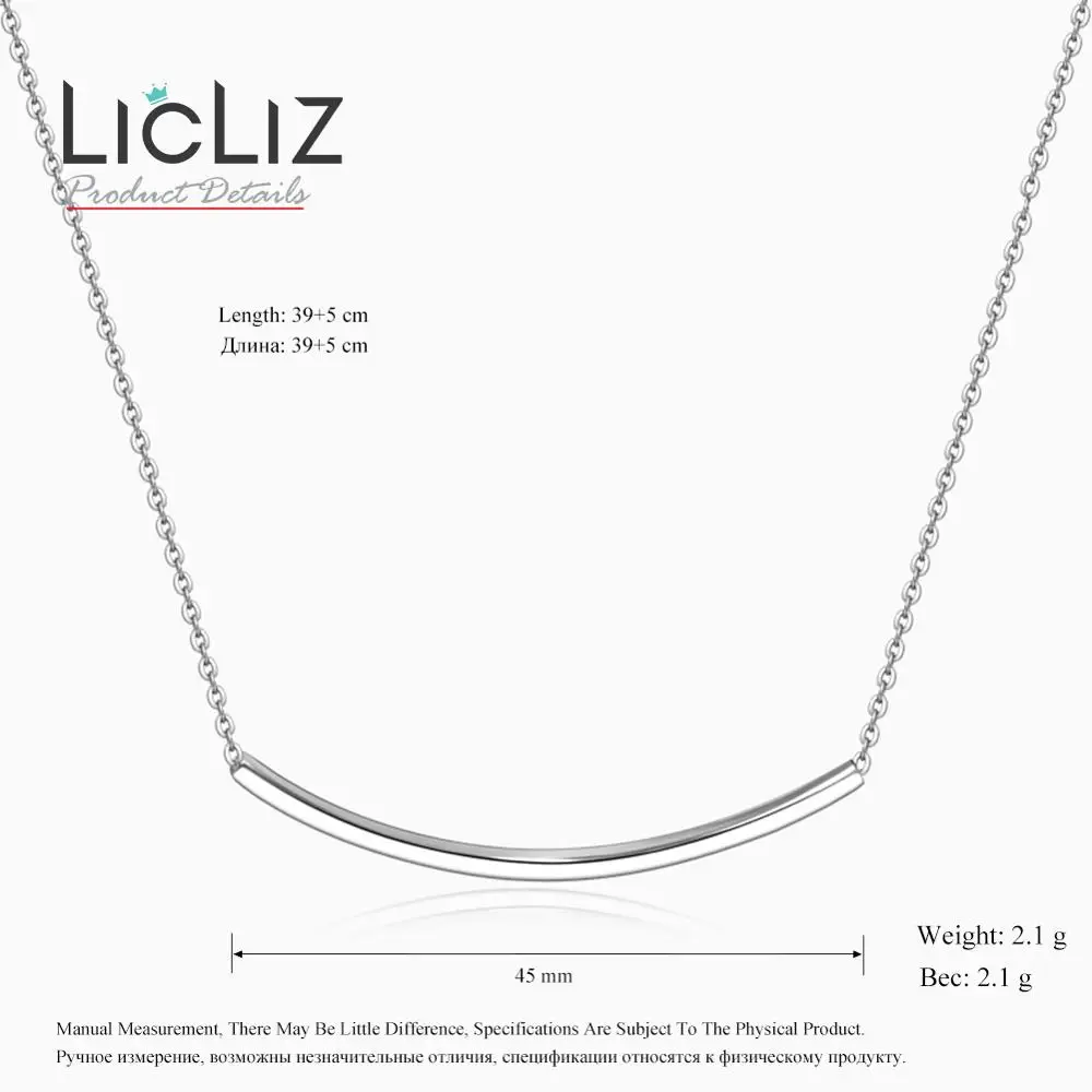 LicLiz, простая Длинная цепочка с буквенным принтом, ожерелье с v-образным вырезом для женщин, 925 пробы, Серебряное сердце, аксессуары, синяя звезда, ювелирное изделие, LN0204 - Цвет камня: Smile Bar