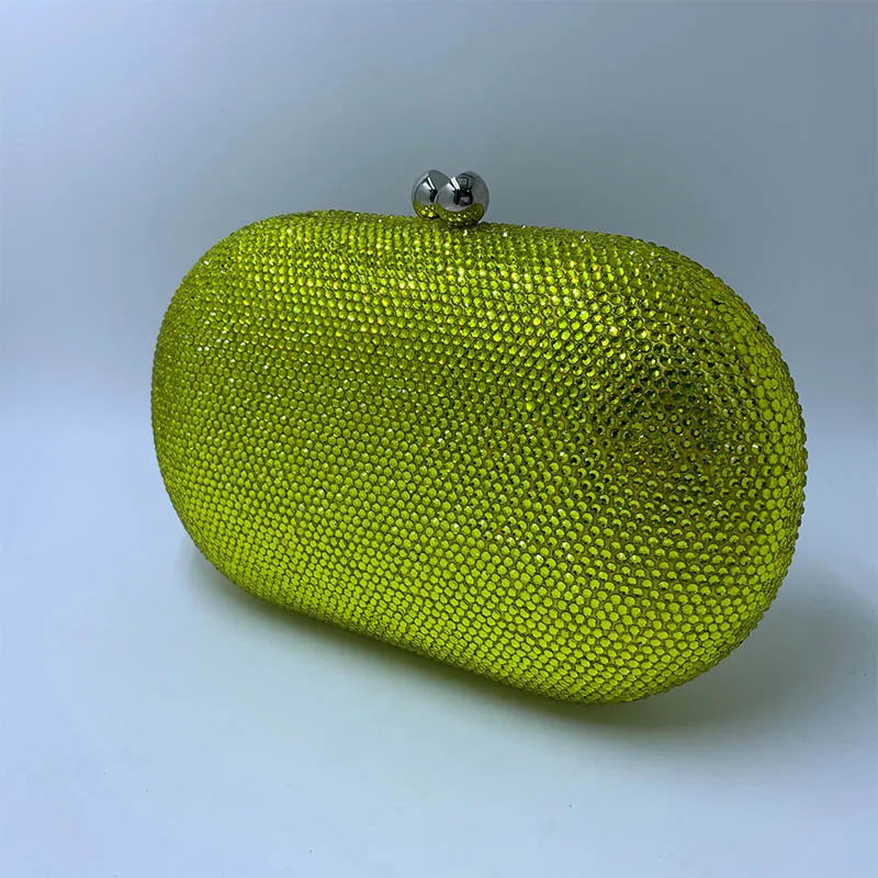 yellow Новая овальная Золотая Женская сумочка, вечерние клатчи и вечерние сумки с кристаллами и стразами, вечерние платье для свадьбы выпускного - Цвет: yellow