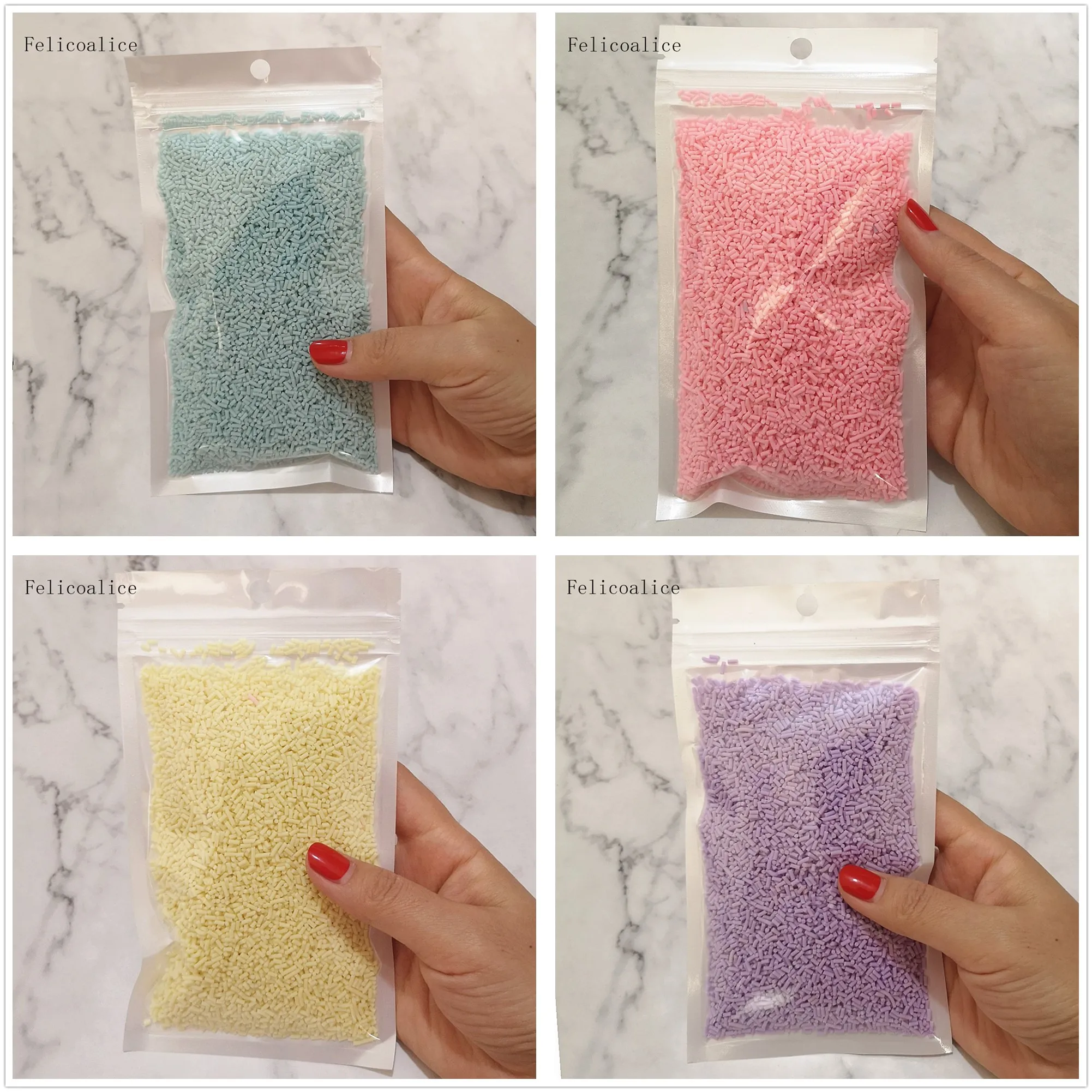 

100g/lot Fake Candy Sweets Sugar Clays Sprinkles for Crafts Making Filler Phone Decoration DIY toys (about 3-5mm)