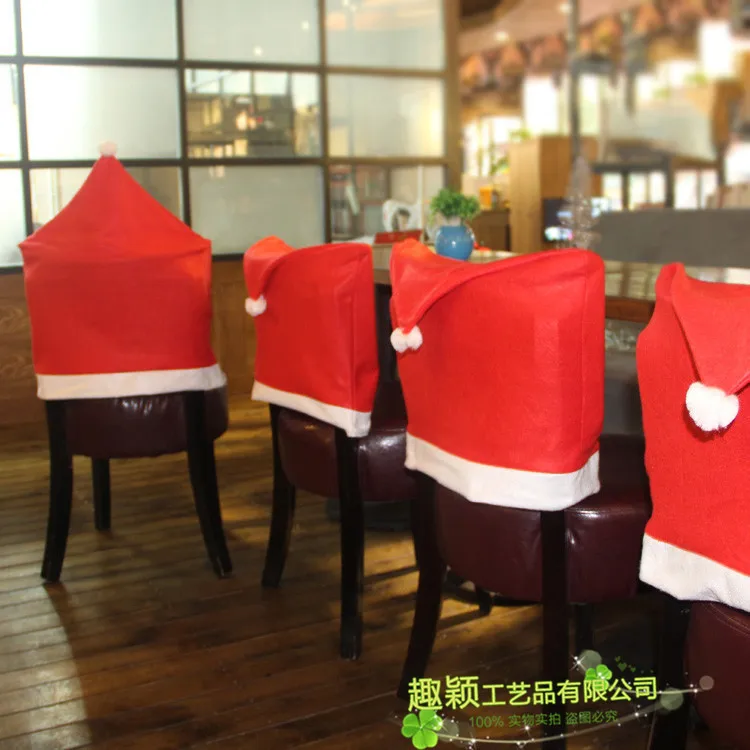 

Рождественские украшения, набор обычных нетканых рождественских стульев, чехол, набор шляп, рождественские украшения