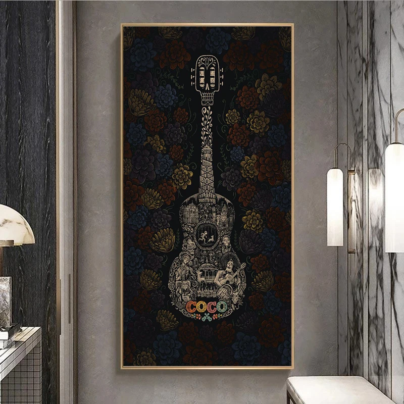 

Exquisite Retro Art Guitar Decoration Poster Home Bedroom Wall Decoration Picture Canvas Painting Room Decor Aesthetic
