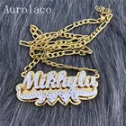 AurolaCo ожерелье с именем на заказ с короной на заказ серебряный цвет нержавеющая сталь под сердцем ожерелье с именной табличкой для женщин Подарки