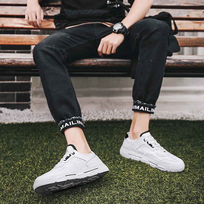 Мужские кожаные туфли модные трендовые износостойкие и Нескользящие уличные