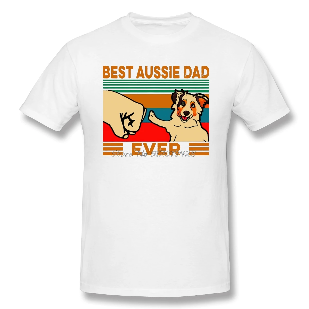 Футболка мужская с австралийским пастушкой модная уличная одежда хлопковая