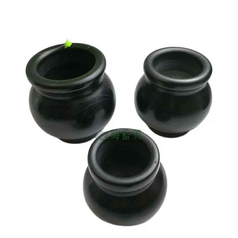 Chinese Physical Therapy Traditional Chinese Medicine Fire Moxibustion Cup Moxibustion Cup Black Bian Stone Cupping Cup Of 3