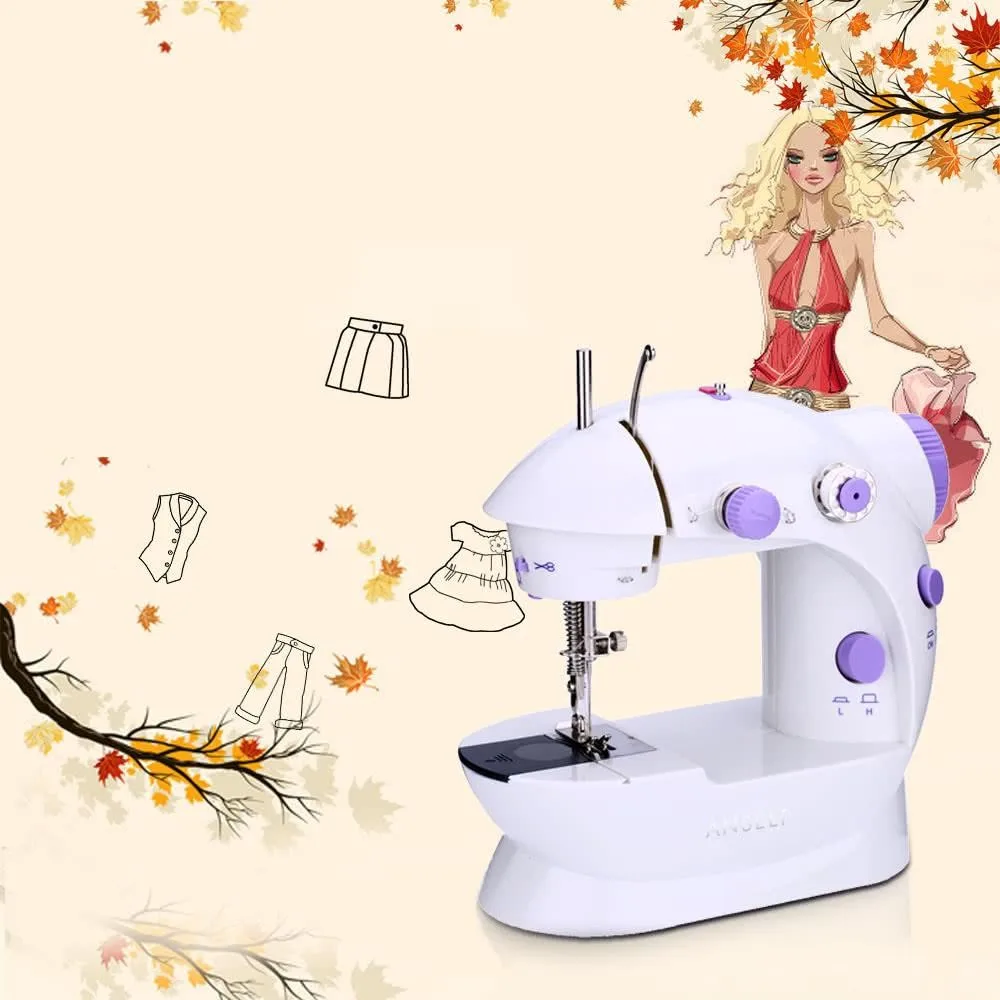 Electric Mini Sewing Machine With Pedal Portable Handheld Stitch Adjustable Speed Charge Battery Funtion | Дом и сад