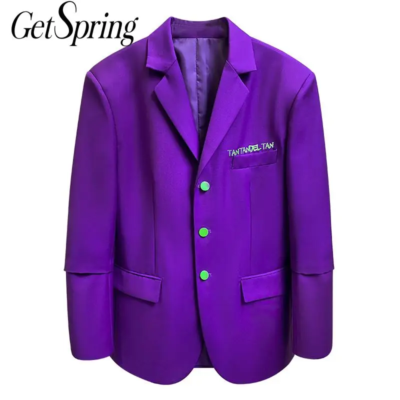 Getspring Женский блейзер винтажные Фиолетовые женские блейзеры куртки повседневные