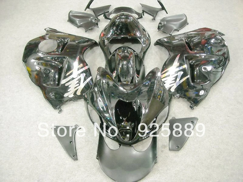 

high quality gloss black fairings for GSXR1300 96 07 Injection mold GSXR 1300 GSX R1300 96 07 black motorcycle fairing e334