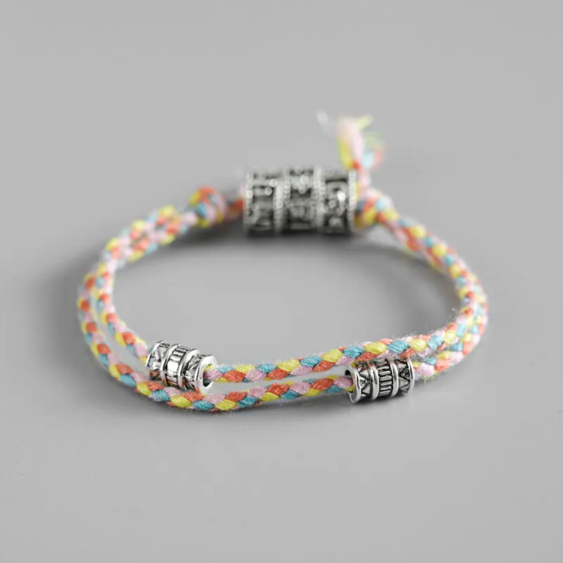 Тибетские буддистские браслеты из сплава с бусинами пара мантра шестью словами