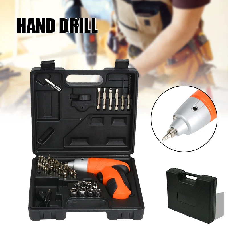 

2021 45 IN 1 Power Screwdrive Set Car Emergency Tool Box Portable Repair Tool Kit with Flashlight Multifunction