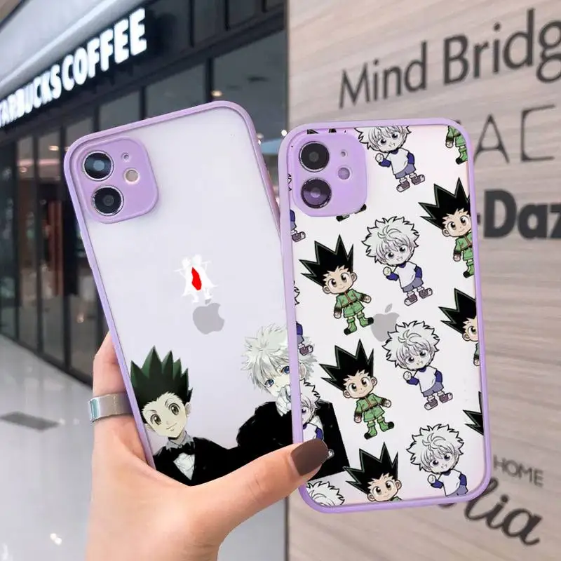 

Hunter X hunter Anime Phone Case For iPhone 13 12 11 Mini Pro XR XS Max 7 8 Plus X Matte transparent Purple Back Cover