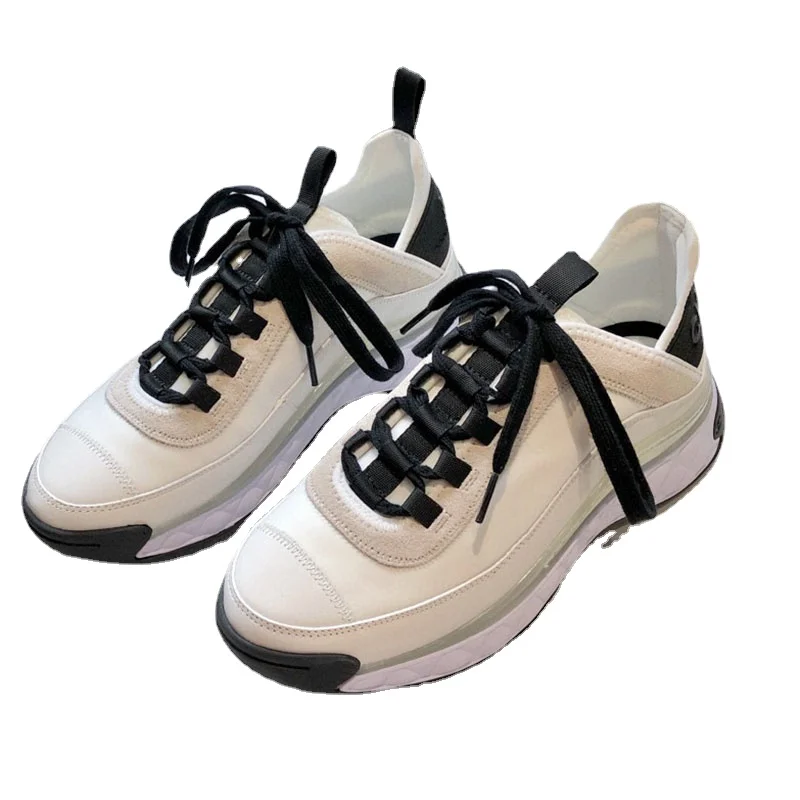 

Женские сникерсы из коровьей кожи, роскошные фирменные Сатиновые кроссовки из коровьей замши, вязаные сращивающиеся повседневные туфли, же...