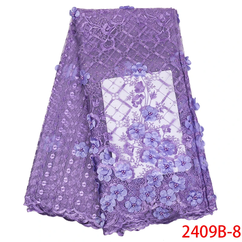 Роскошная королевская Вуаль Тюль ручной работы жемчужина африканская аппликация цветок вышитые высокое качество кружевная ткань для рождественской вечеринки AMY2409B - Цвет: picture8