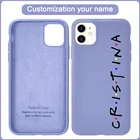 Чехол для телефона с именем на заказ для iPhone 13 Pro Max, чехол для телефона 12, 11, 8 Plus, силиконовый чехол с рисунком в стиле друзей для iPhone 13, чехол для 6, 7, 8, X, XS, XR, 10