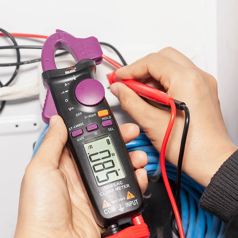 Nicetymeter CM801 True RMS отсчетов цифровой зажим мультиметров сопротивление температуры