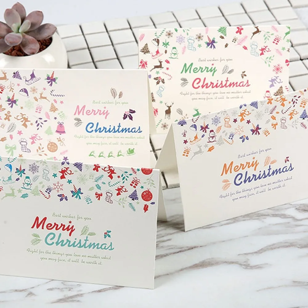 Творческий мультфильм благословение карты Рождественские открытки с Конверты