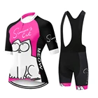 Велосипедный костюм с котом SPEED PEAK, женская одежда 2021, велосипедные шорты, одежда, красный комплект с коротким рукавом, оборудование для горных велосипедов
