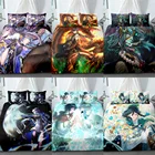 Комплект постельного белья Genshin Impact Impack Xiao Mona ZhongLi KeQing QiQi Fischl мультяшная Подушка Чехол пододеяльник